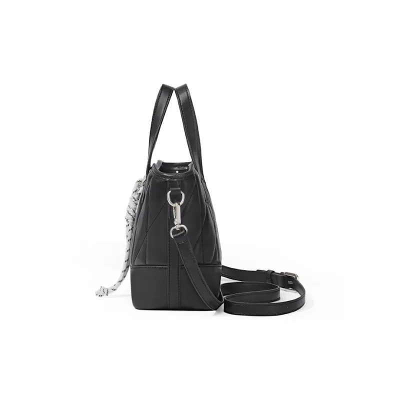 CinvaiKrose Synthetic Leather Basket Bag, Handbag, Shoulder Bag, Crossbody Bag, Bucket Bag Trumpets Women's Ecru/Black-9