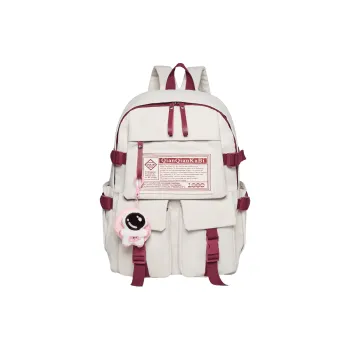 Narandu Nylon Backpack Tubas Unisex White/Black