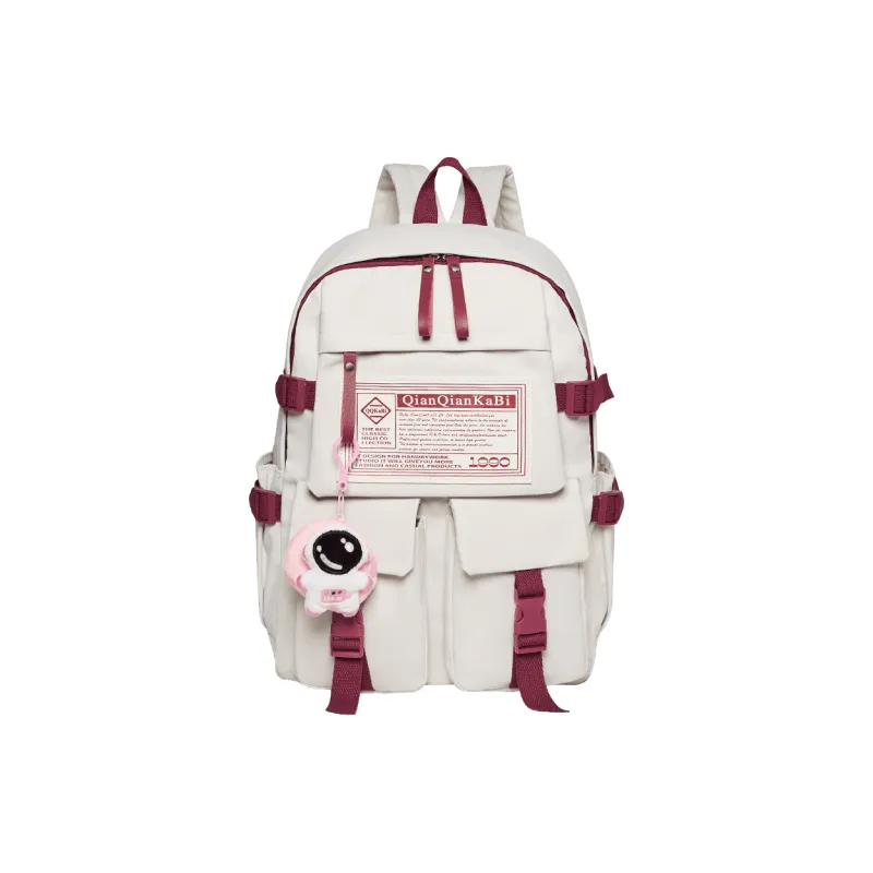 Narandu Nylon Backpack Tubas Unisex White/Black-0