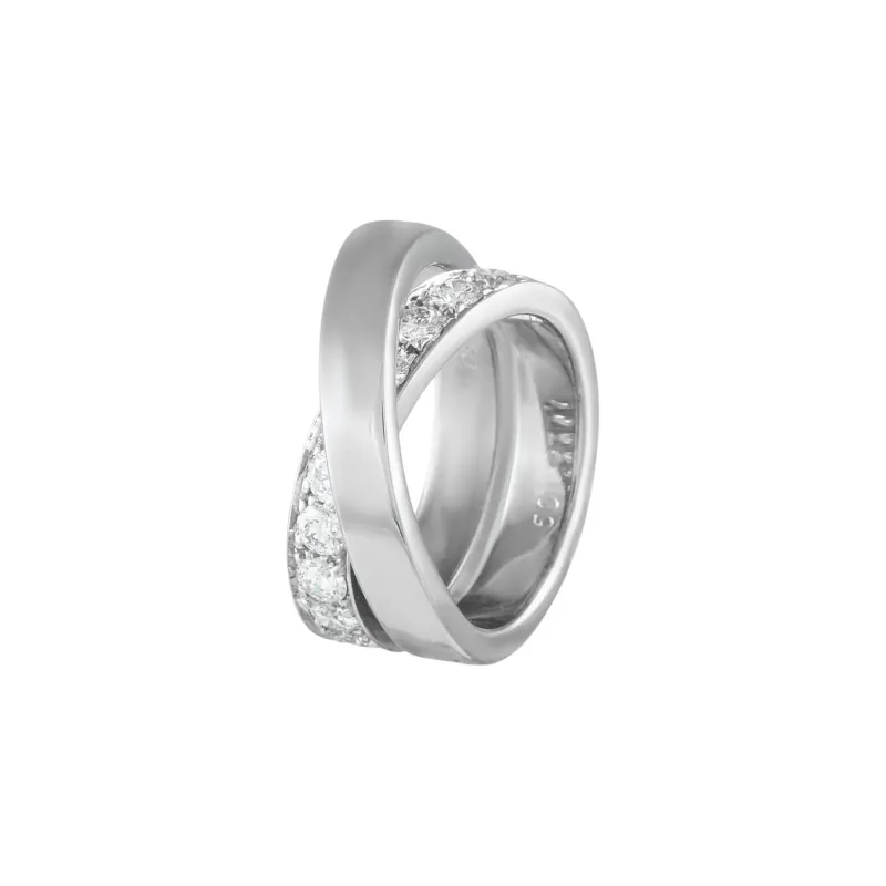 Cartier Vague 18K White Gold Diamond Ring-2