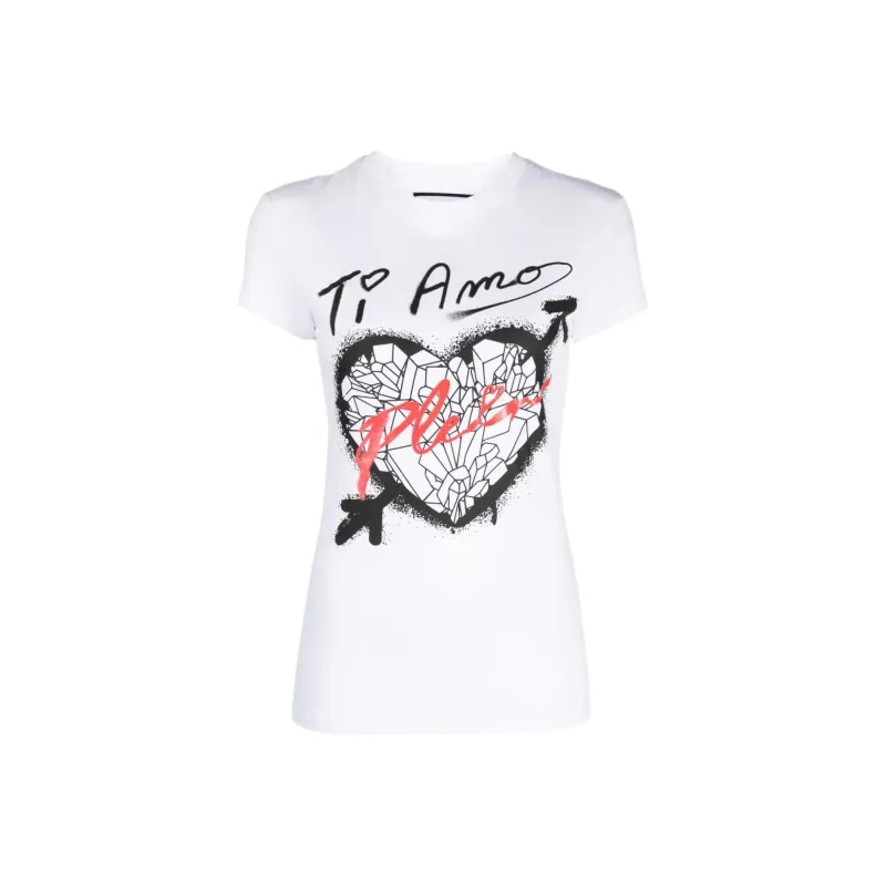 PHILIPP PLEIN Sexy Pure Fit Heart print T shirt-0