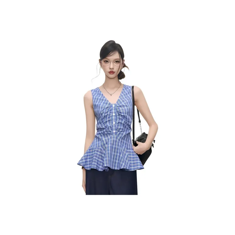 Mu Xiao Xin Shirts Women's Blue-0