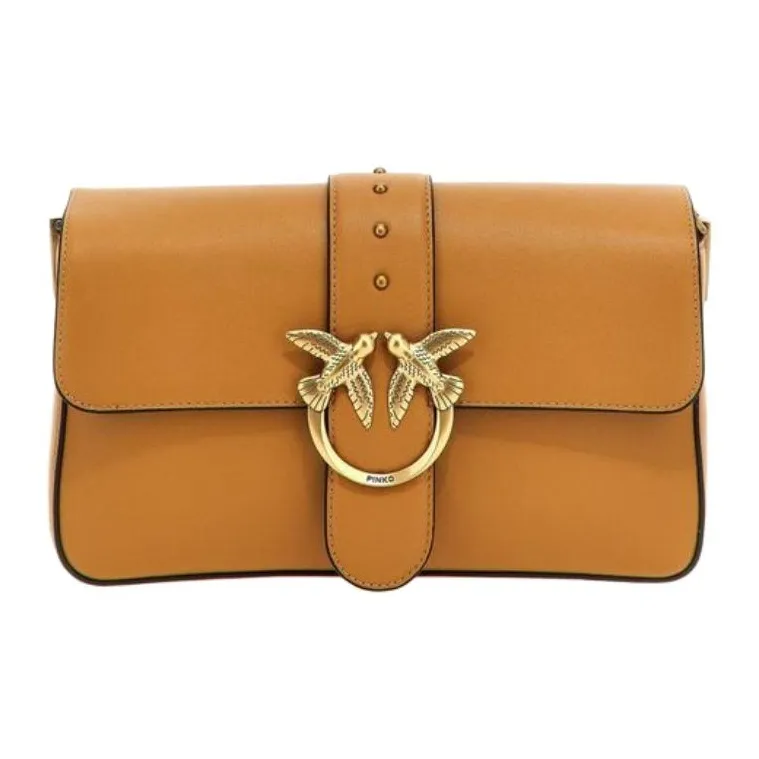 PINKO Calfskin Shoulder Bag Women's Brown-0