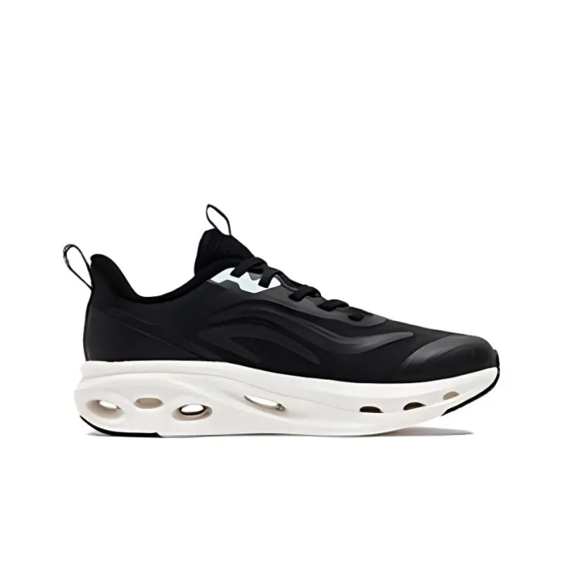 361° Type Cushioning, Wear Resistant Low Top Running Shoes Women's Black White-1