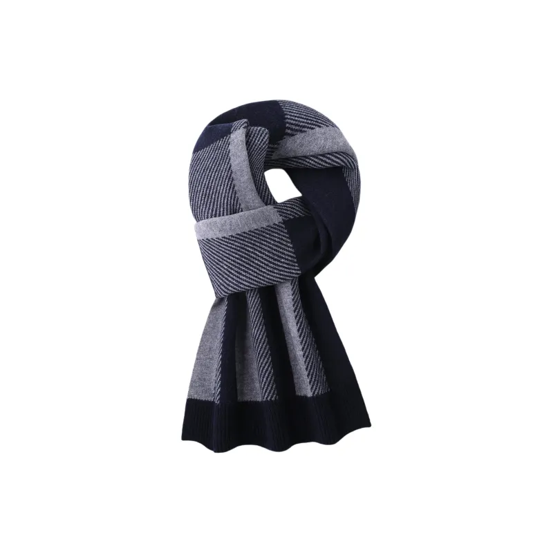 LIBO Sheep Wool Knit Scarves Men's-13
