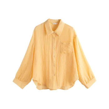 Tonlion Shirts Women's Light Yellow