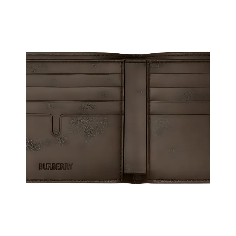Burberry Calfskin Wallet Men's Brown-4
