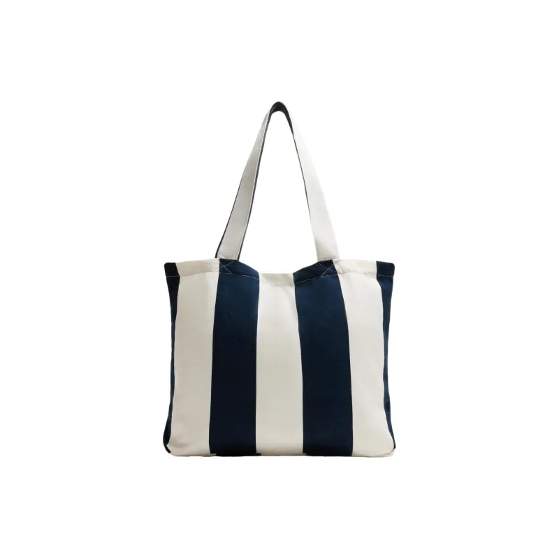 ZARA Cotton Tote Bag, Shopping Bag, Handbag Men's Blue-2