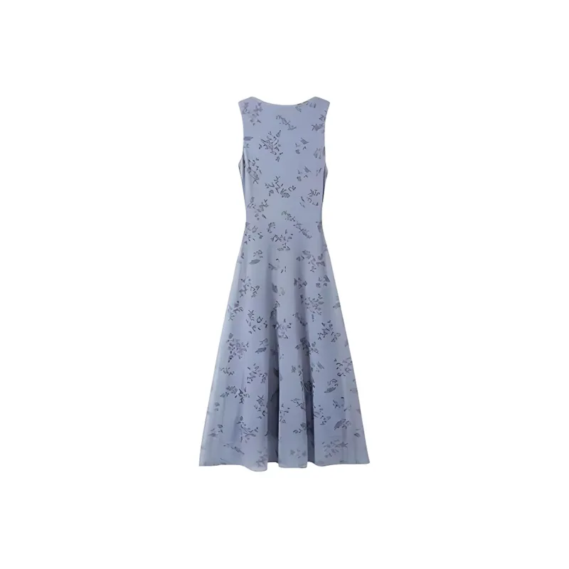 AHDO Sleeveless Dresses Women's Blue-1
