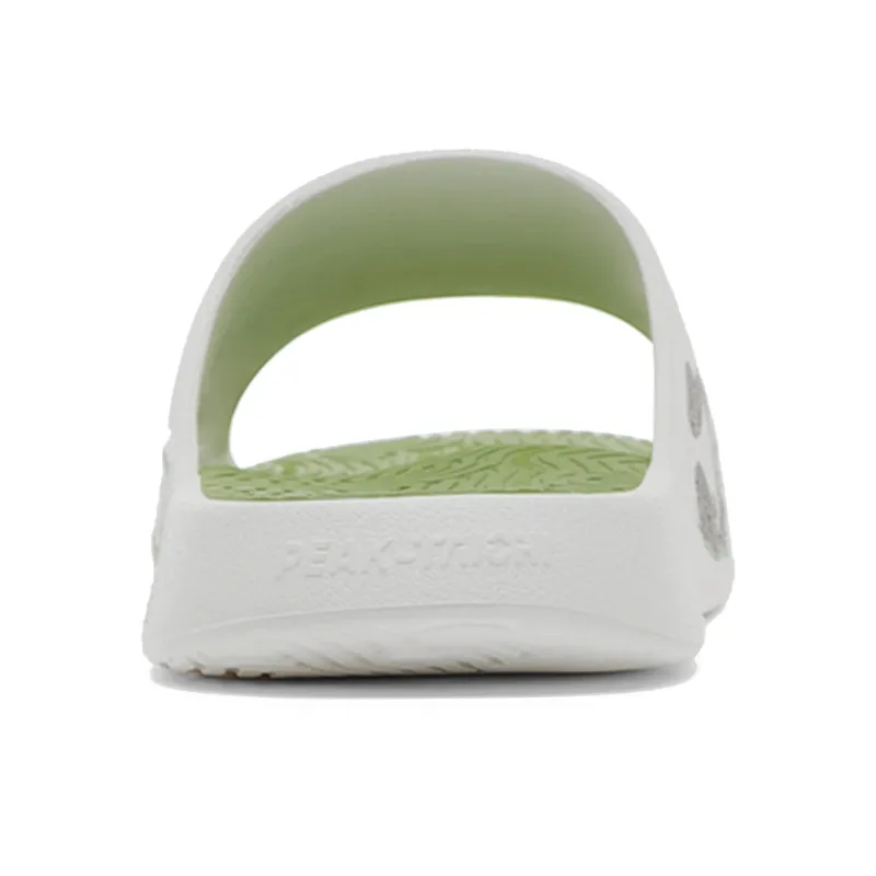 PEAK Tai Ji1.0 Quiet Slip Resistant Abrasion Resistant Slide Slippers Unisex White Green-4