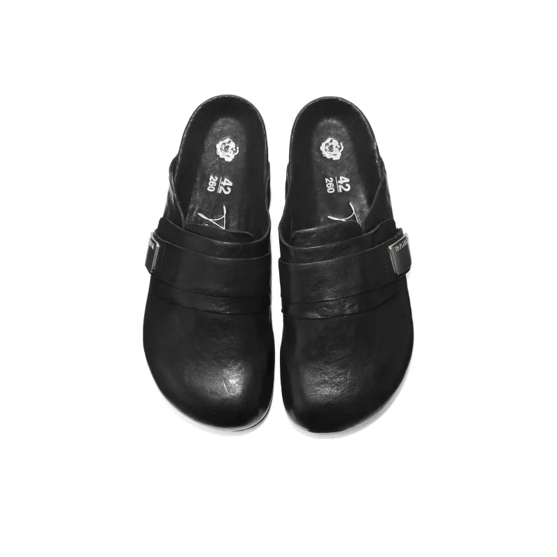 TAICHIISM Closed Toe Slippers Men's Washed Black-3