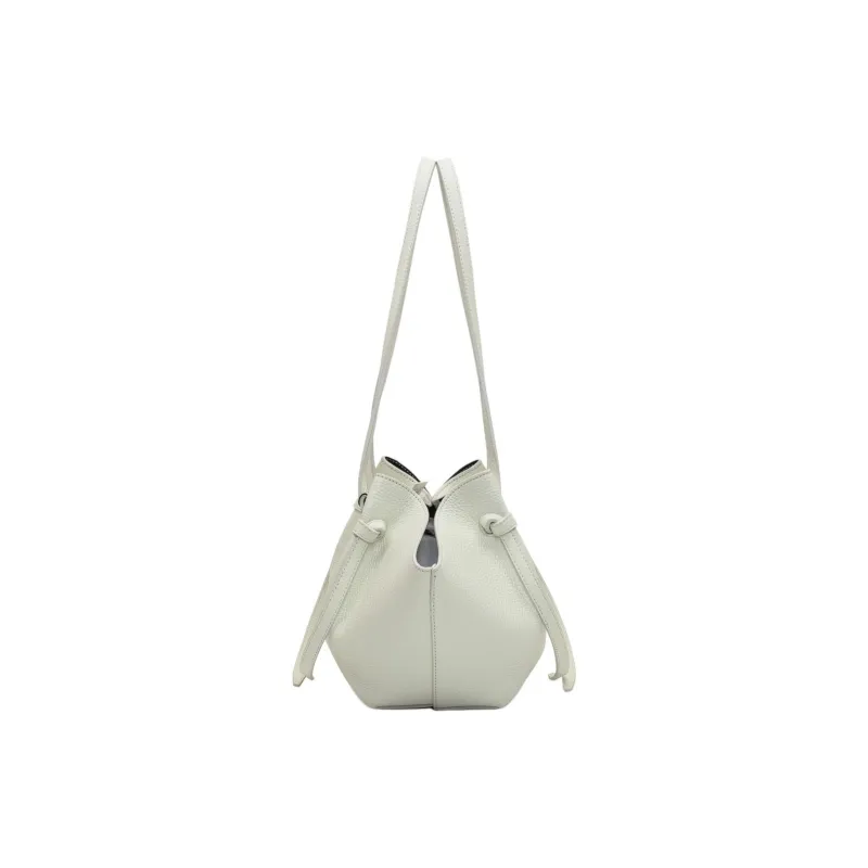 YUZEFI Leather Shoulder Bag Women's White-2
