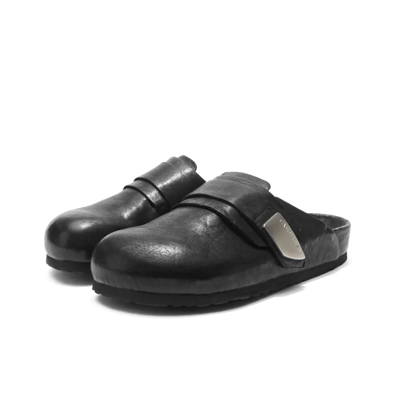 TAICHIISM Closed Toe Slippers Men's Washed Black-1