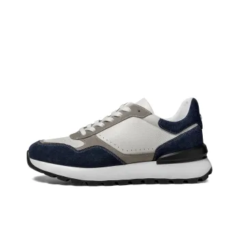 Zuti Support Height Increasing Breathable Low Top Skateboard Shoes Men's Blue White & Gray