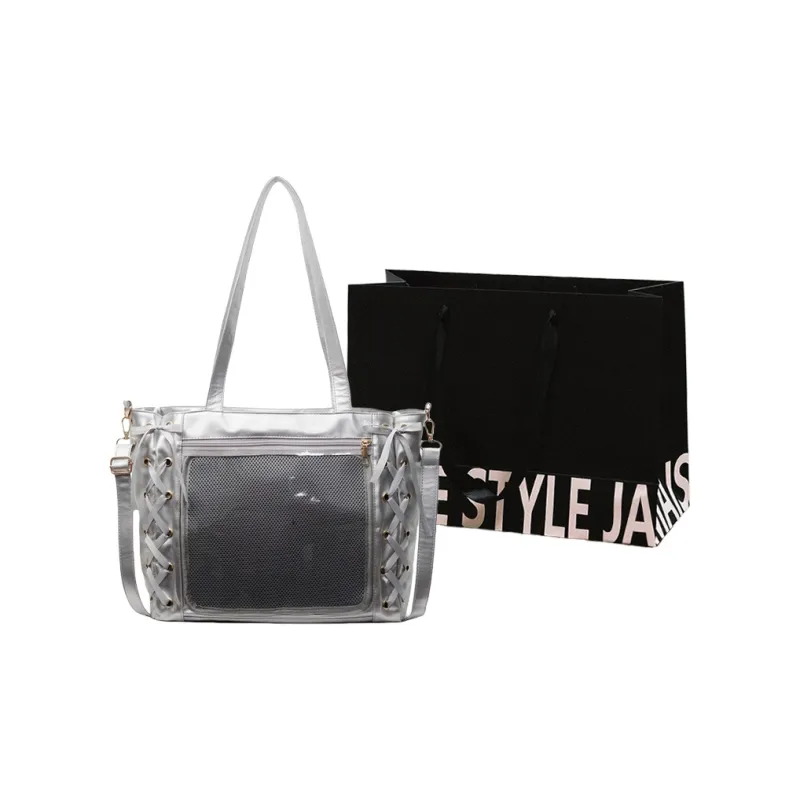 Cwatcun PU Crossbody Bag Women's Ecru/Silver/Black/Pink-4