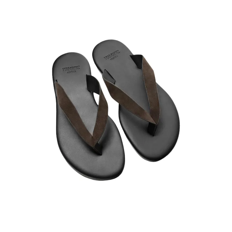 ZARA LIMITED EDITION Flip Flops Men's Black Brown-3