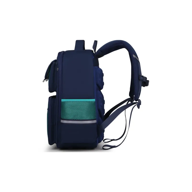 EDISON Polyester School Backpack Unisex Blue Green/Sky Blue/Pink White-2