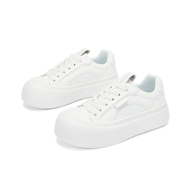 DAPHNE Lightweight Low Top Skateboard Shoes Women's White-5