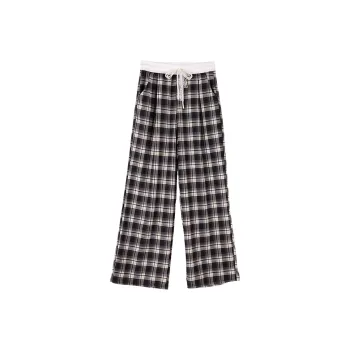 Cypress House Casual Pants Women's Black White Plaid