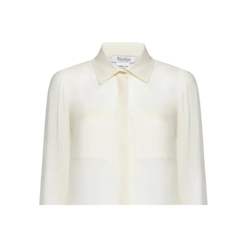 MaxMara Curved Hem Long Sleeved Shirt-3
