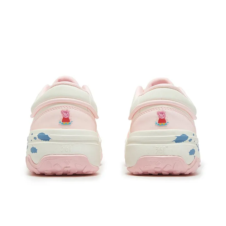 361° Anti Slip Wear Resistant Low Top Skateboard Shoes Women's White Pink-3