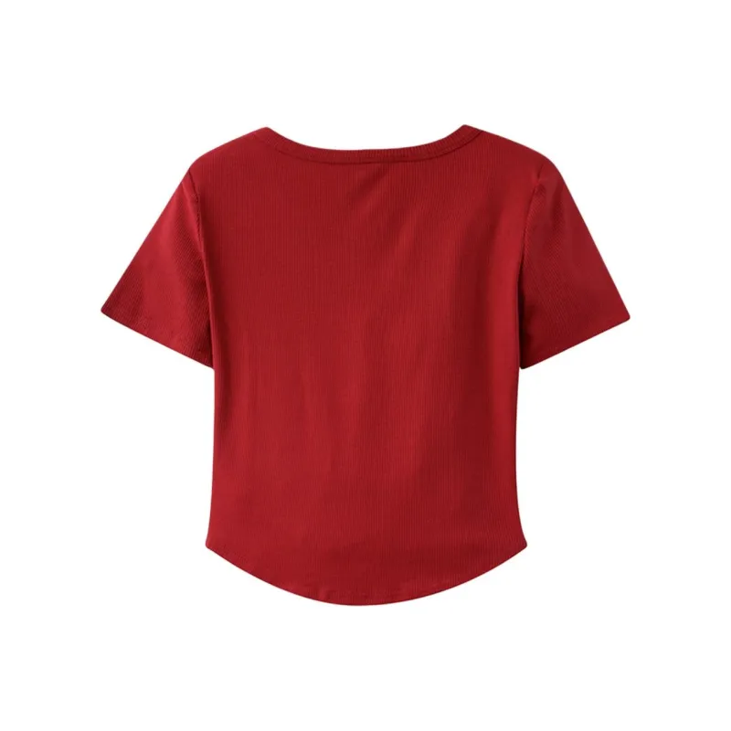 DOKZB T Shirts Women's Red-1