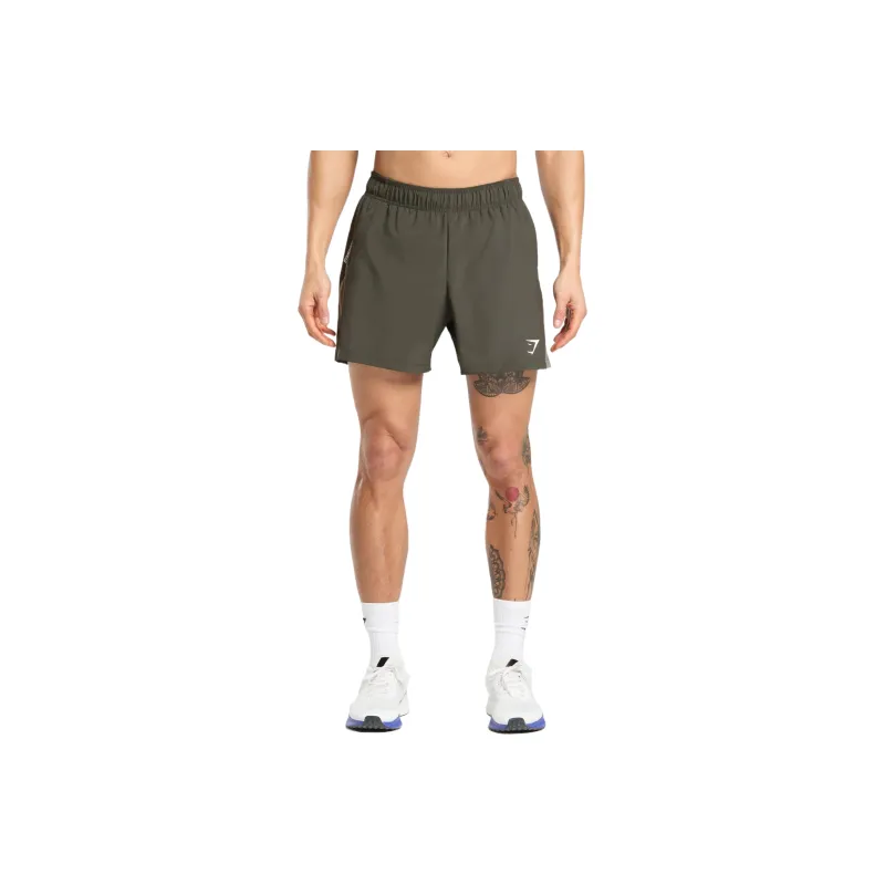 GYMSHARK Sports Shorts Men's Brown Green-0