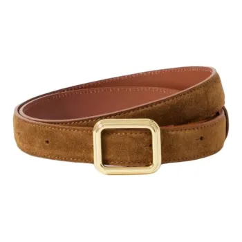 LIÉ STUDIO Suede Leather Belts Unisex Brown 