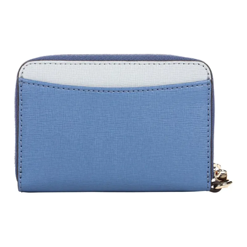 Furla Babylon Laminated Processing Cow Leather Coin Purse Trumpets Women's Blue-2