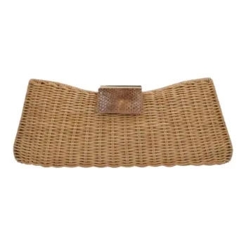 Rodo Rattan Crossbody Bag, Shoulder Bag Women's Khaki