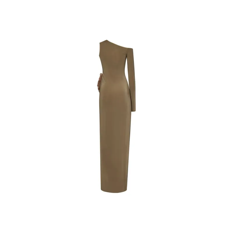 Nensi Dojaka Frill detail Asymmetric Maxi Dress-1