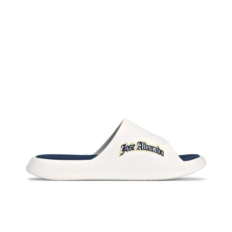 PEAK Tai Ji1.0 Quiet, Slip Resistant, Odor Resistant Slide Slippers Unisex Ecru Light Blue-1