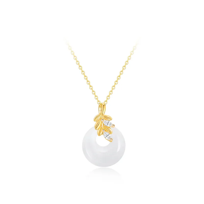 Love Link Chalcedony Jade Necklaces Women's-2