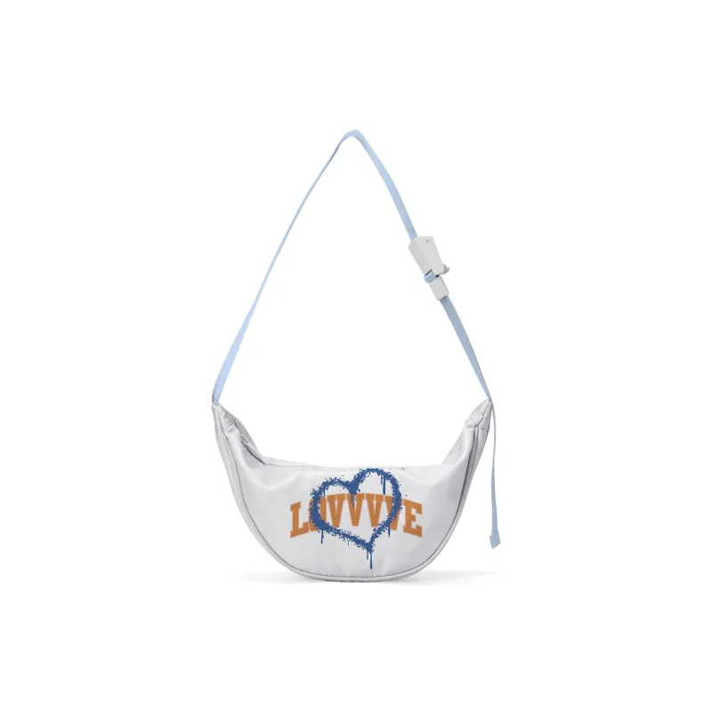 QRST Polyester Crossbody Bag, Shoulder Bag Unisex White/Apricot-1