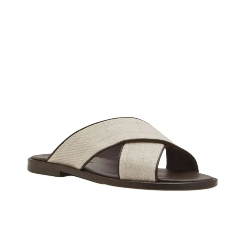 MANOLO BLAHNIK Slide Slippers Men's Cream-2