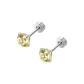 [1 Pair]Yellow Bird's Nest Zircon (Medical Titanium Steel)