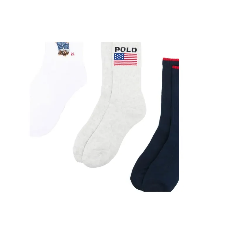 Polo Ralph Lauren SS25 Mid Calf Socks Women's 3 Pack-3