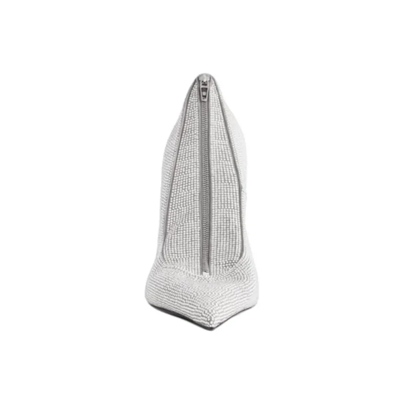 Balenciaga Knife Goatskin Clutch Regular Women's Silver-2