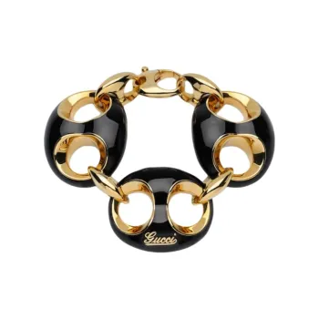 GUCCI Brass Bracelets Unisex Black