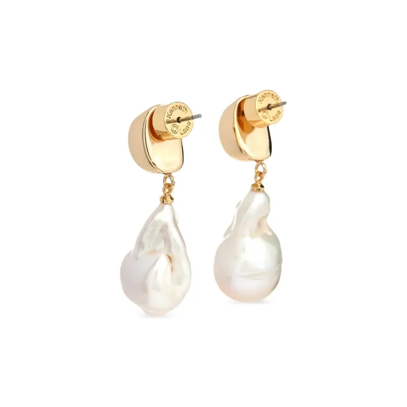 KENNETH JAY LANE Mother Of Pearl Earrings Women's White/Gold-1