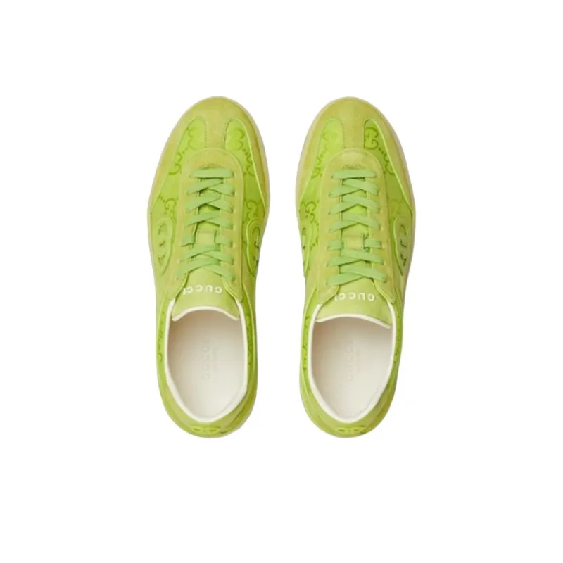 GUCCI G75 Low Top Skateboard Shoes Women's Lime Green-3