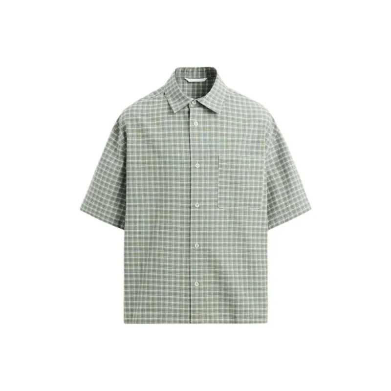 ZARA Shirts Men Gray Green-0