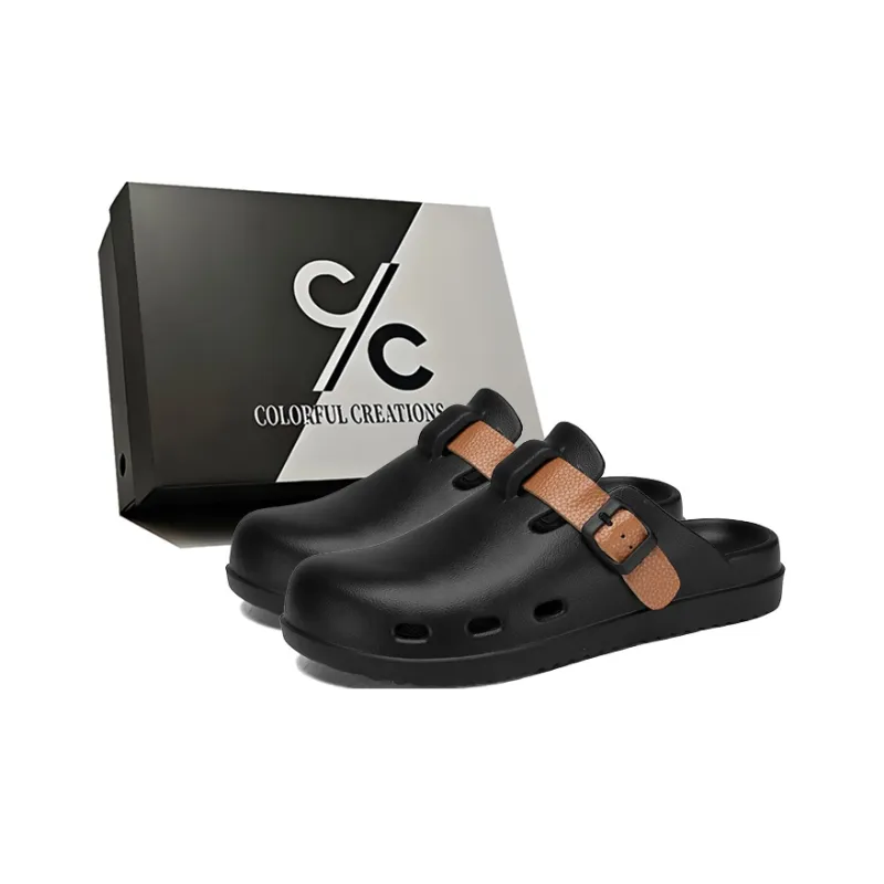 Colorful Creations EVA Quiet Odor Resistant Abrasion Resistant Slip Resistant Closed Toe Slippers Men's-6