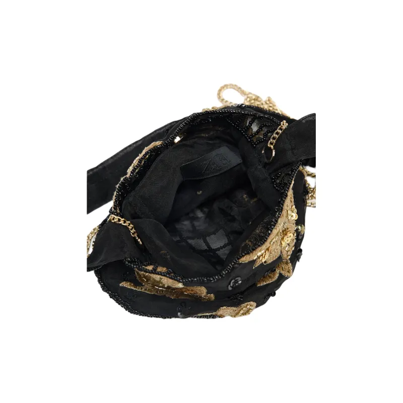 ZARA Polyester Bucket Bag, Shoulder Bag Trumpets Women's Black-3
