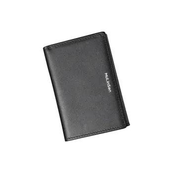 Mulinsen Top Grain Cow Leather Wallet Regular Men's Black/Dark Brown