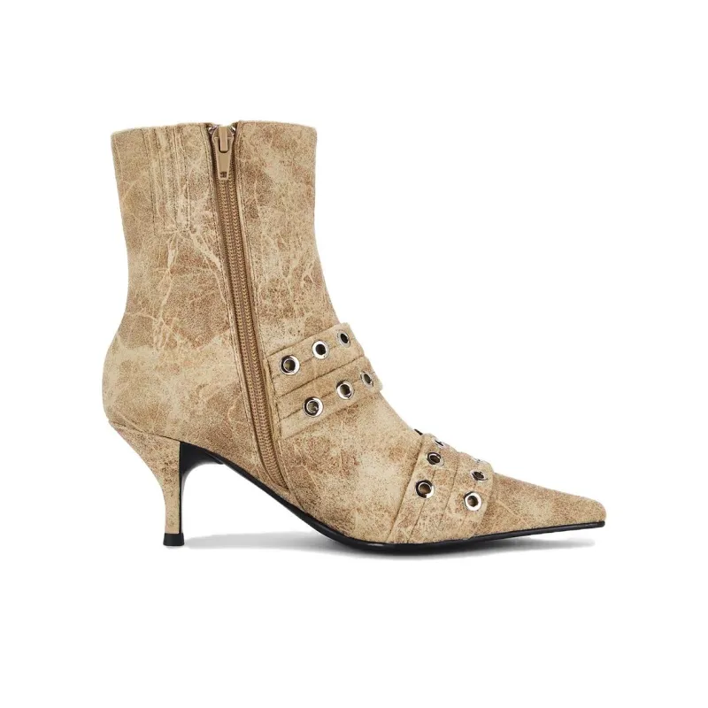 Jeffrey Campbell UP 2 DATE Ankle Boots 7.5cm Women's Beige-1