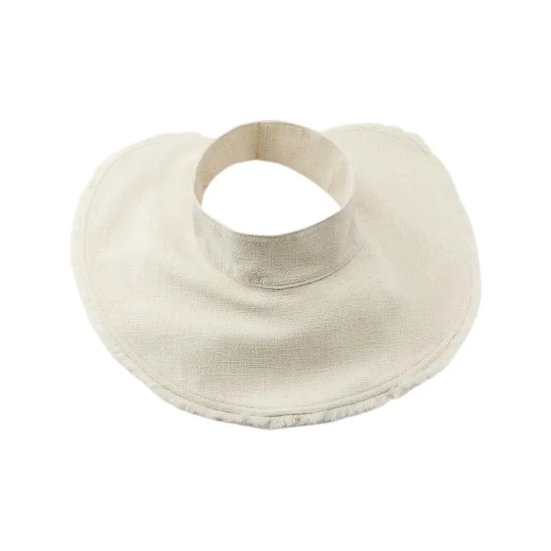 ZARA Linen Sun Protection Hats Women's White-0