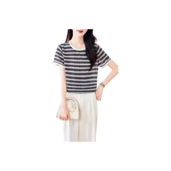 Yi Mengyuan Set in Sleeve Silk T shirt Women's