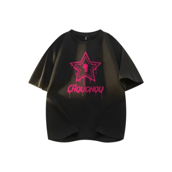 CHOUCHOUS Drop Shoulder Sleeve T Shirt Women's