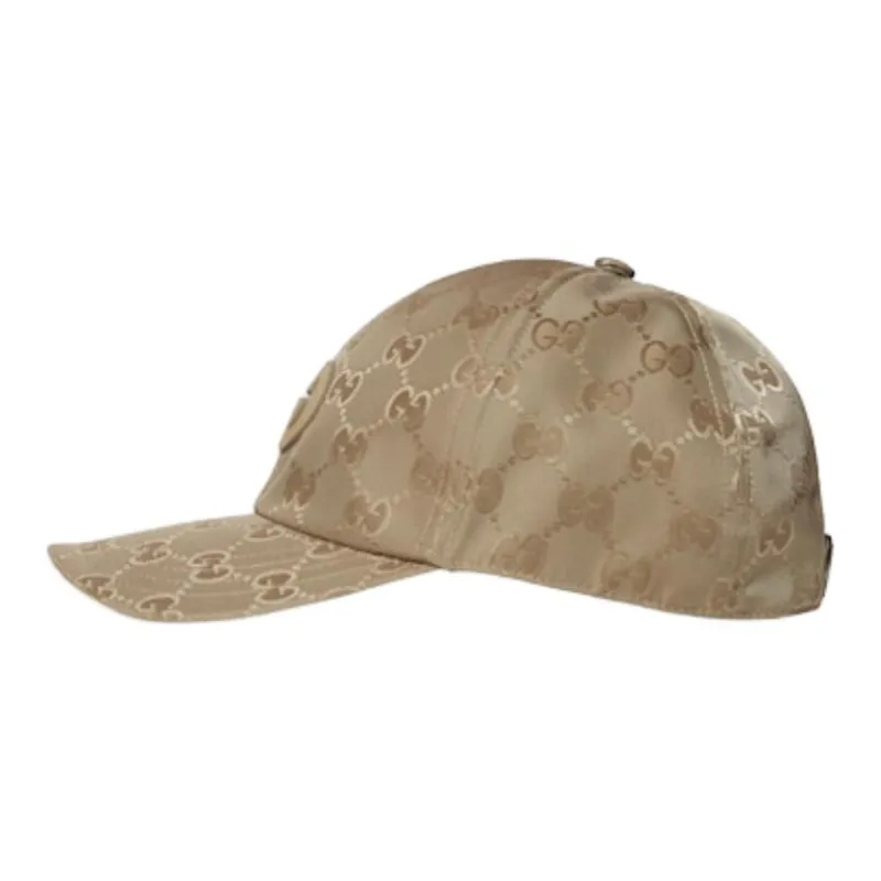 GUCCI Nylon Baseball Caps Unisex Beige-1
